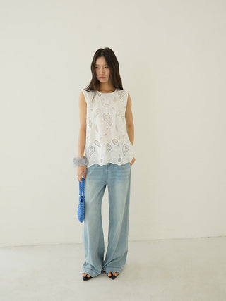 hollow lace cardigan