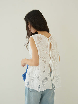 hollow lace cardigan