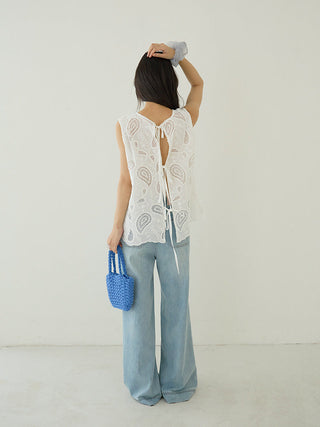 hollow lace cardigan