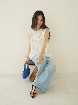 hollow lace cardigan