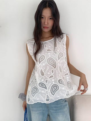 hollow lace cardigan