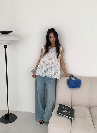 hollow lace cardigan