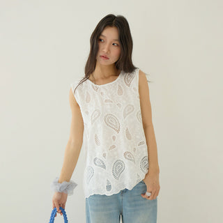 hollow lace cardigan