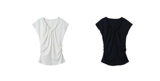 pleated sleeveless top