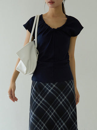 pleated sleeveless top