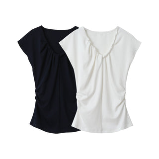 pleated sleeveless top