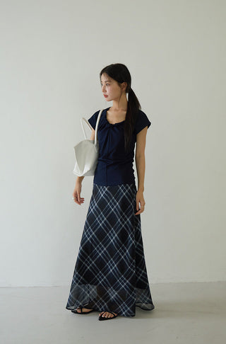 pleated sleeveless top
