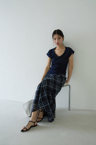 pleated sleeveless top