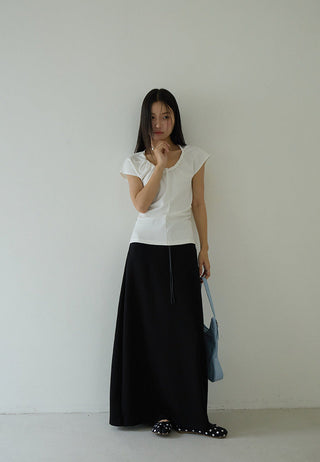 pleated sleeveless top