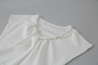 pleated sleeveless top