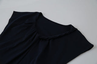 pleated sleeveless top