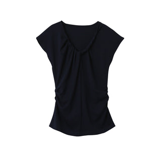 pleated sleeveless top