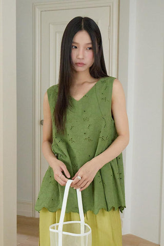 crochet V-neck top