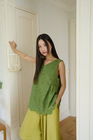 crochet V-neck top