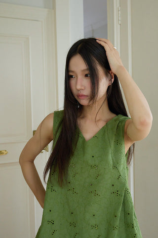 crochet V-neck top