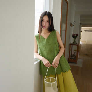 crochet V-neck top