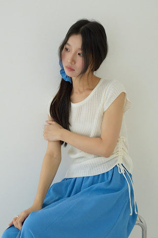 drawstring knit top