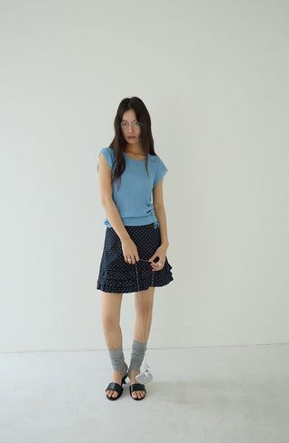 drawstring knit top