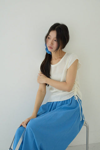 drawstring knit top