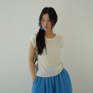 drawstring knit top