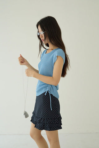 drawstring knit top