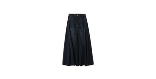 patchwork denim skirt