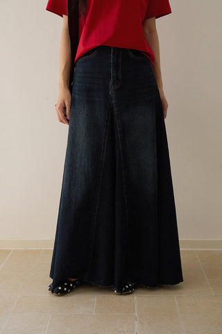 patchwork denim skirt