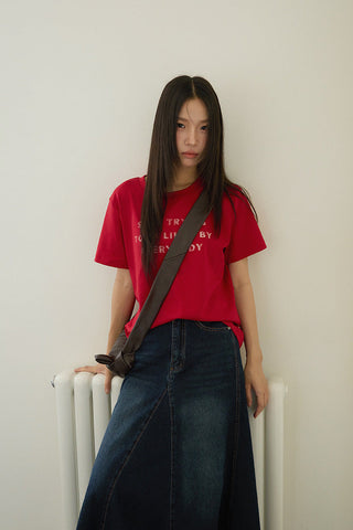 patchwork denim skirt