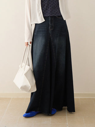 patchwork denim skirt