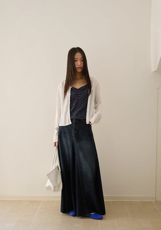 patchwork denim skirt