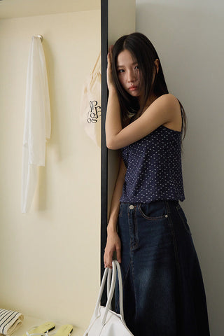 patchwork denim skirt