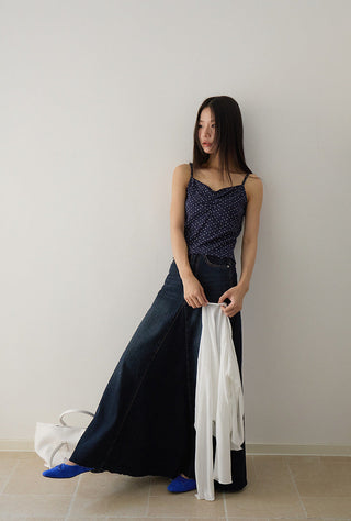 patchwork denim skirt
