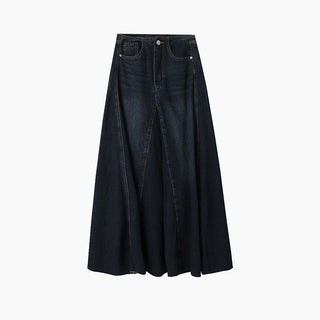 patchwork denim skirt