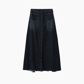 patchwork denim skirt