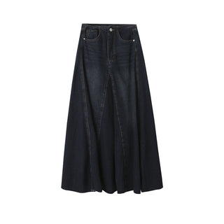 patchwork denim skirt