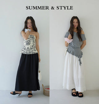 black white skirt