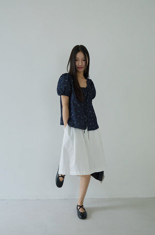 pleated bow top