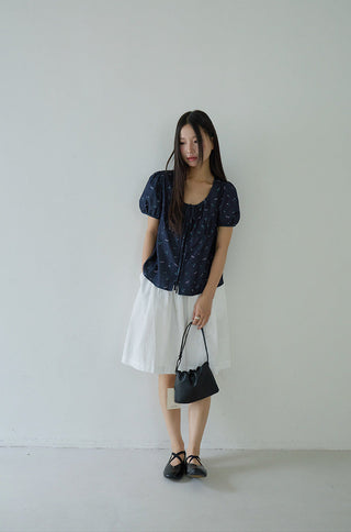 pleated bow top
