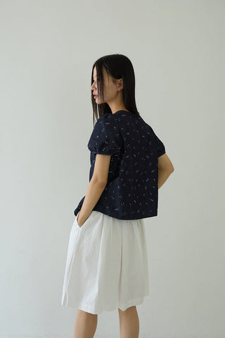 pleated bow top