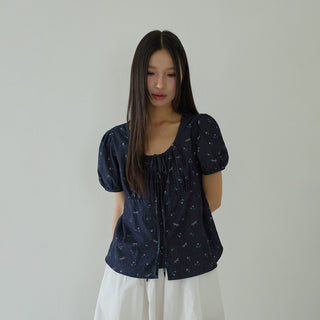 pleated bow top