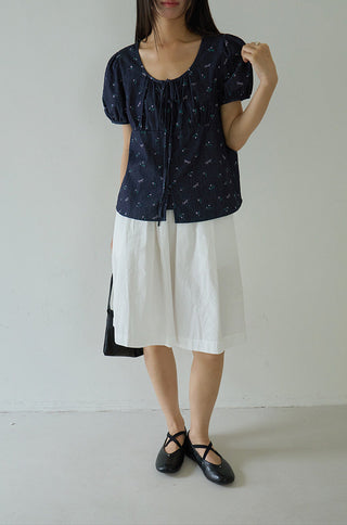 pleated bow top