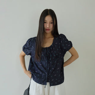 pleated bow top