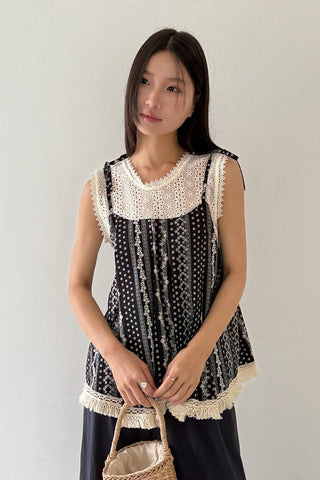 lace hollow Top
