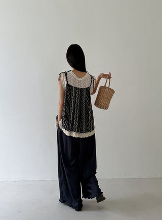lace hollow Top