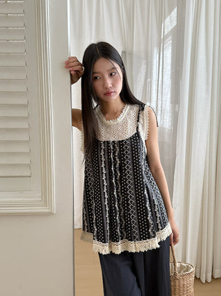 lace hollow Top