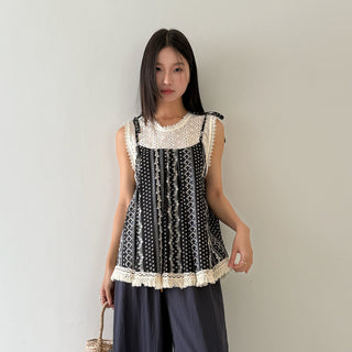 lace hollow Top