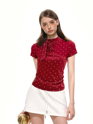Dotted Hollow Strap Top
