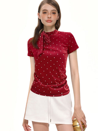 Dotted Hollow Strap Top