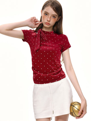 Dotted Hollow Strap Top