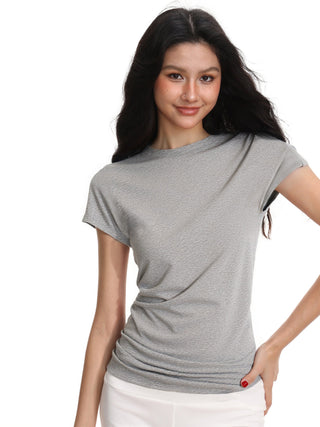 Pleated Turtleneck T-Shirt